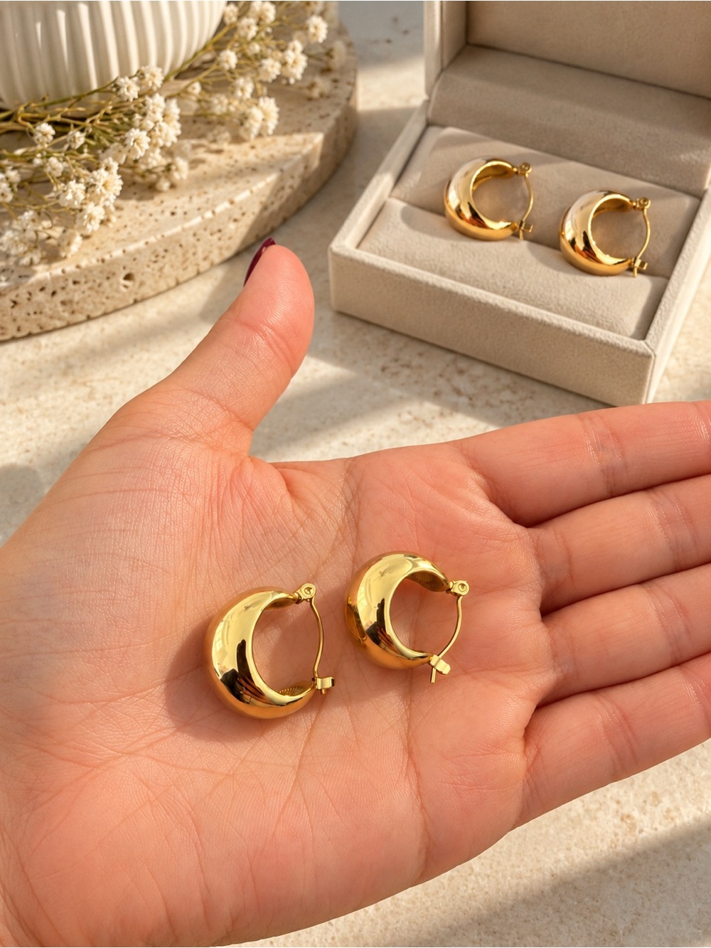 Gold Chunky Hoop Earrings